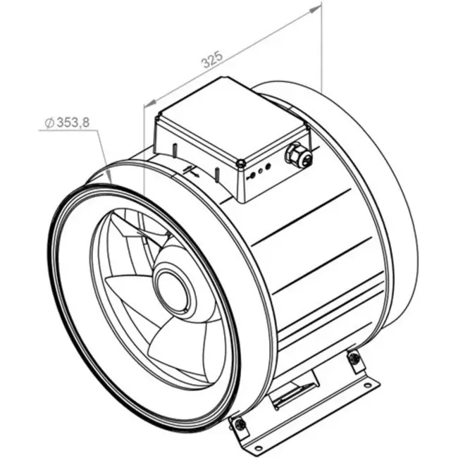 Ruck Etamaster Rohrventilator mit EC Motor 4790 m³/h - Ø 355 mm + Potentiometer 10 kO