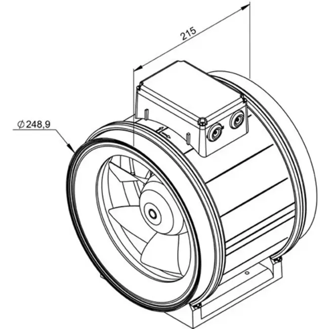 Ruck Etamaster Rohrventilator mit EC Motor 1780 m³/h - Ø 250 mm + Potentiometer 10 kO