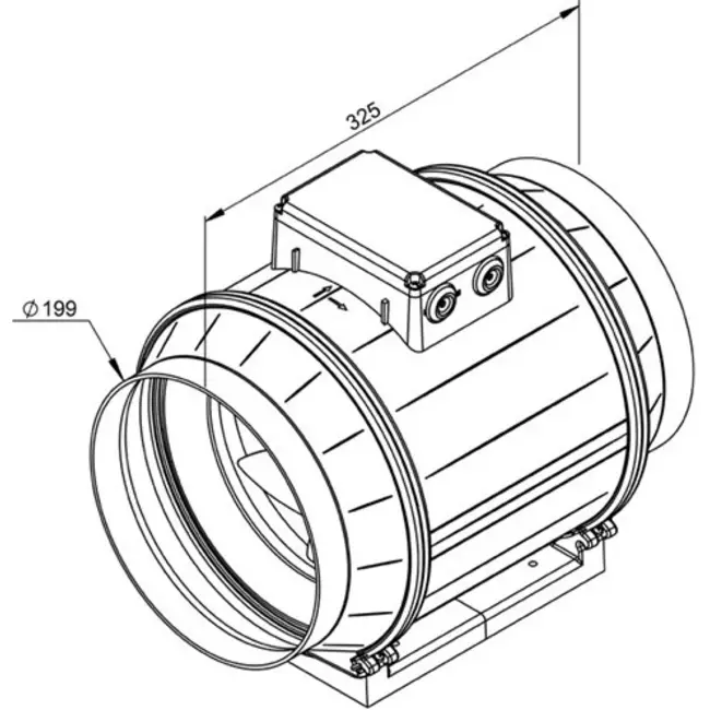 Ruck Etamaster Rohrventilator mit EC Motor 1300 m³/h - Ø 200 mm + Potentiometer 10 kO