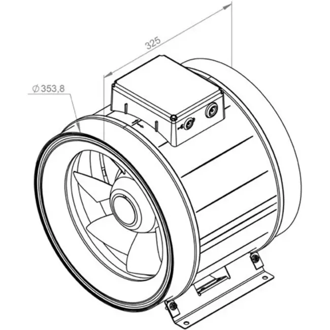 Ruck Etamaster Rohrventilator mit EC Motor 3320 m³/h - Ø 355 mm + Potentiometer 10 kO