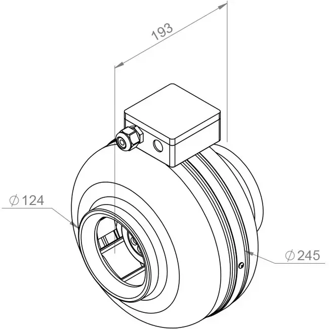 Rohrventilator 125mm Zentrifuge - RS 125L 20