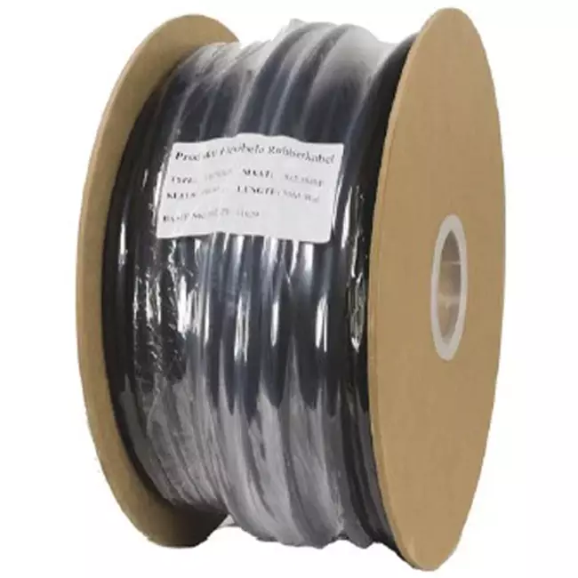 Flexibles schwarzes Gummikabel 3 x 2,5 für den Außeneinsatz, Rolle 50 Meter
