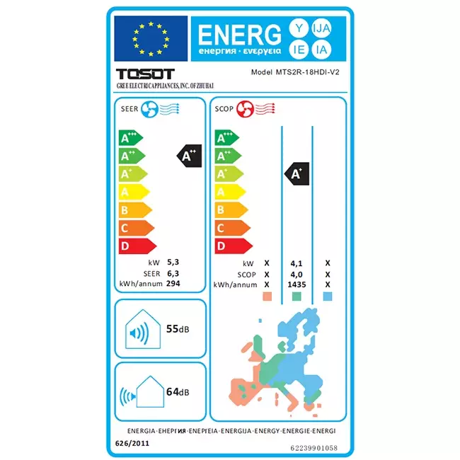 Tosot PULAR Multi Split (2) Klimaanlage 0912p R32 1 x 3,5 kW und 1 x 2,5 kW Set