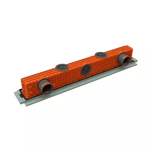 Ergovent verputzbarer rahmenloser Schlitzdurchlass 1000 mm mit Anschlussdurchmesser 75 mm – Profil