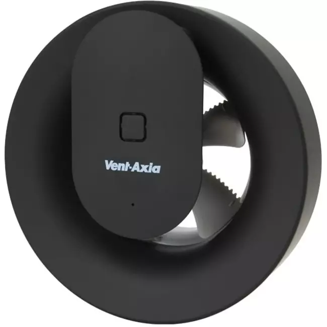 Badezimmerventilator Svara mit Timer, Feuchtigkeits- und Lichtsensor, 100–125 mm (App-gesteuert), SCHWARZ