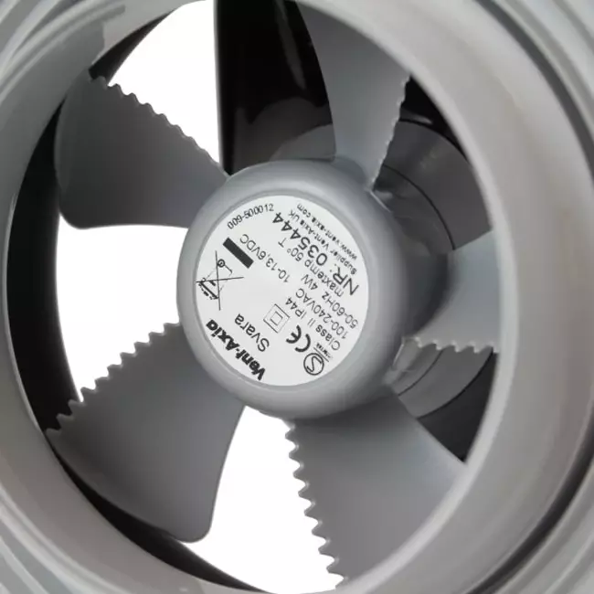 Badezimmerventilator Svara mit Timer, Feuchtigkeits- und Lichtsensor, 100–125 mm (App-gesteuert), SCHWARZ