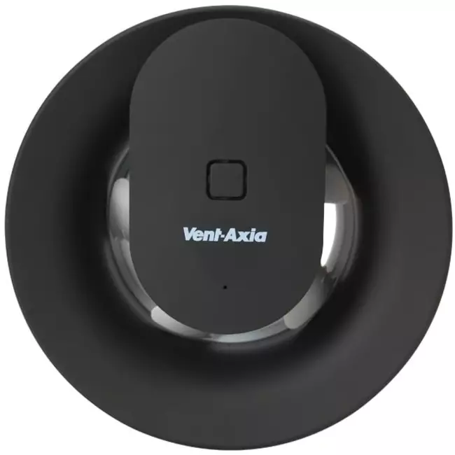 Badezimmerventilator Svara mit Timer, Feuchtigkeits- und Lichtsensor, 100–125 mm (App-gesteuert), SCHWARZ