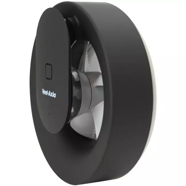 Badezimmerventilator Svara mit Timer, Feuchtigkeits- und Lichtsensor, 100–125 mm (App-gesteuert), SCHWARZ