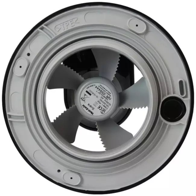Badezimmerventilator Svara mit Timer, Feuchtigkeits- und Lichtsensor, 100–125 mm (App-gesteuert), SCHWARZ