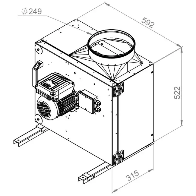 Kastenventilator Motor-Außenluftstrom - MPS 250 EC 30