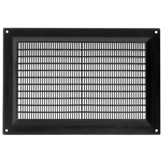 Lüftungsgitter Kunststoff rechteckig mit Grill 250x170 Schwarz - VR2517M