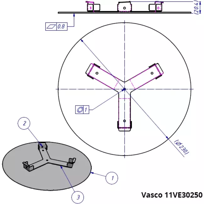 Vasco Designventil Decke und Wand rund (inkl. Smiley)