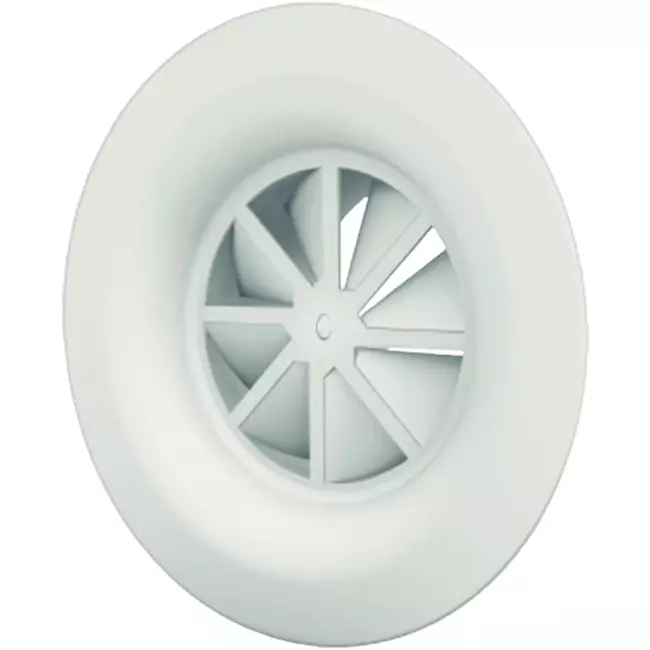 Dralldurchlass mit Diffusorring mit zentrale Schraubbefestigung 160 mm - Mischfarbe RAL 9010