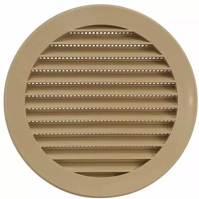 Lamellengitter Kunststoff  Ø125 mm beige - VR125Y