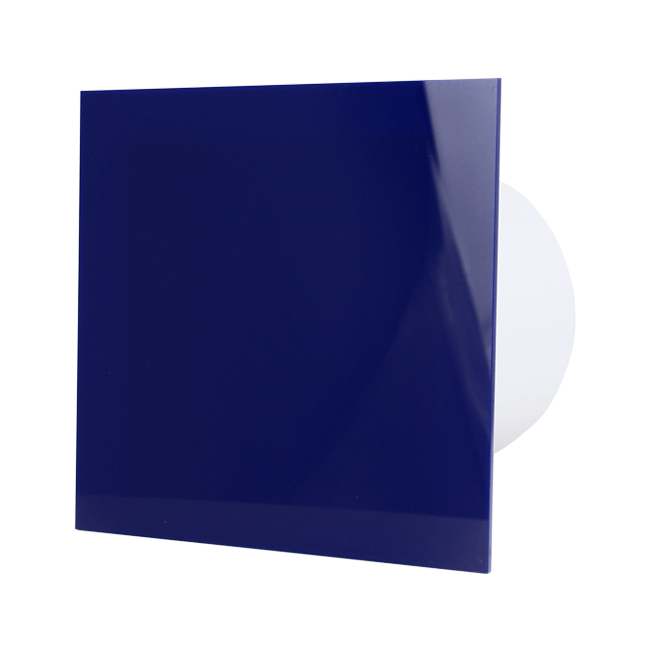 Badlüfter Ø 100 mm mit Timer und Feuchtigkeitssensor - Kunststofffront blau