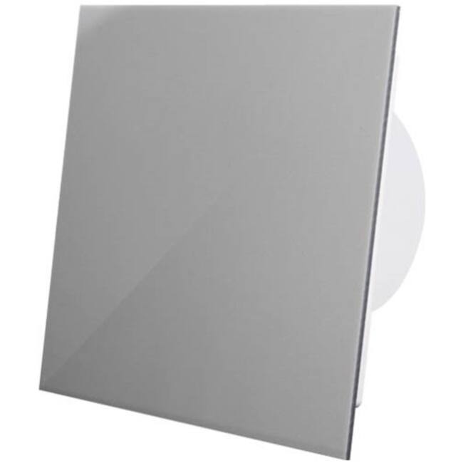 Badlüfter Ø 100 mm - Front aus grauem Kunststoff