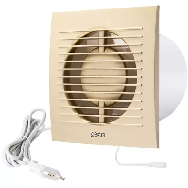 Badlüfter 125 mm Gold mit Zugschnur und Stecker - EE125WPG