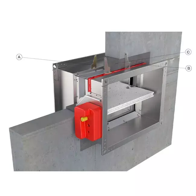 Brandschutzklappe rechteckig Handbetrieb - E-FD25 200x200 R