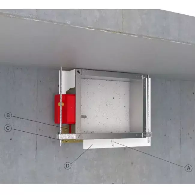 Brandschutzklappe rechteckig Handbetrieb - E-FD25 200x200 R
