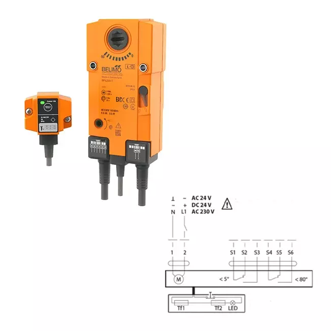 Brandschutzklappe rund kompakt 100 mm Servomotor 230V - E-FDC DD M230 D100