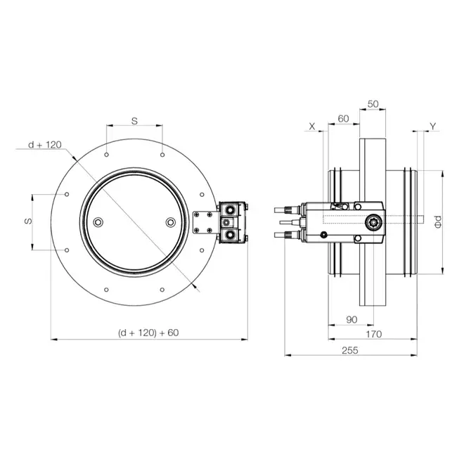 Brandschutzklappe rund kompakt 100 mm Servomotor 230V - E-FDC DD M230 D100