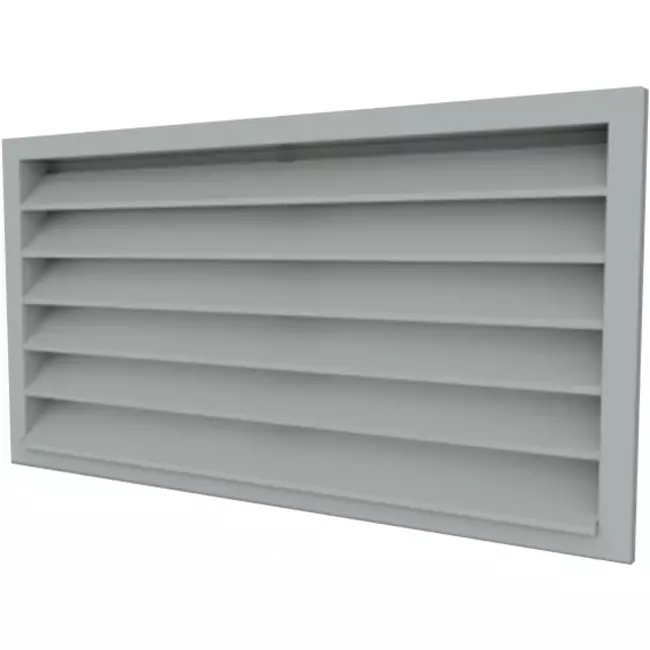 Außenwanddurchlässe 700x500 Stahl mit feststehenden Lamellen - RAL 7001