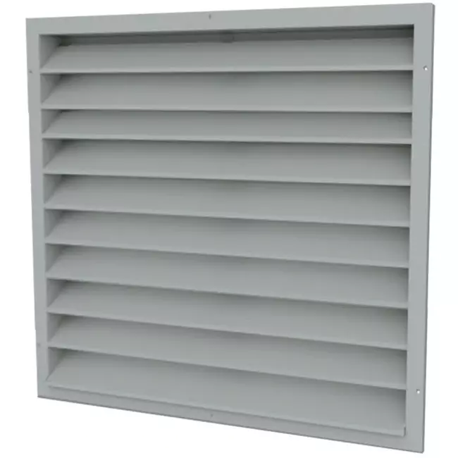 Außenwanddurchlässe 300x300 Stahl mit feststehenden Lamellen - Blank unbeschichtet