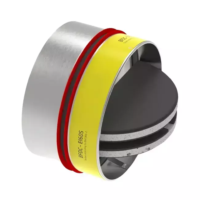 Brandschutzklappe rund 100 mm mit Lüftungsventil - E-BFDC V EI60S D100