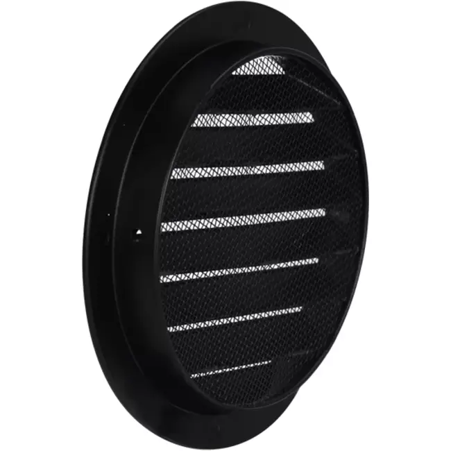 Aluminium Außenluft Mauer/Wand-gitter rund-Ø 100mm-schwarz