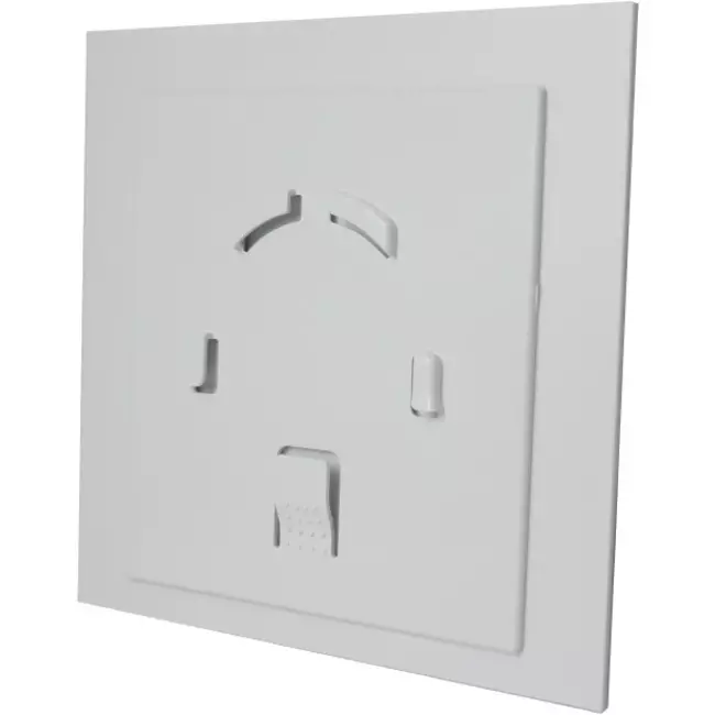 Badlüfter  Ø 100 mm - Front aus glänzend weißem Kunststoff