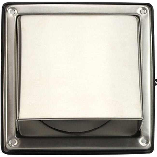 Edelstahl-Frontgitter 100 mm mit Rückschlagklappe für hohen Einlass - EL-SS-BD100 SS