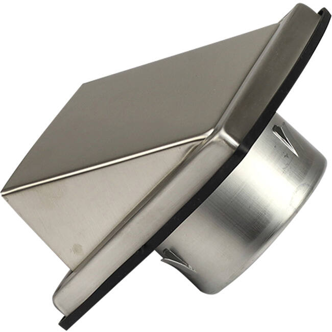 Edelstahl-Frontgitter 100 mm mit Rückschlagklappe für hohen Einlass - EL-SS-BD100 SS