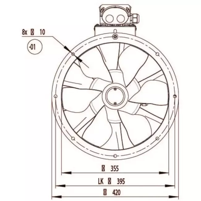 axial 355mm Kanalventilator - AL 355 D2 01