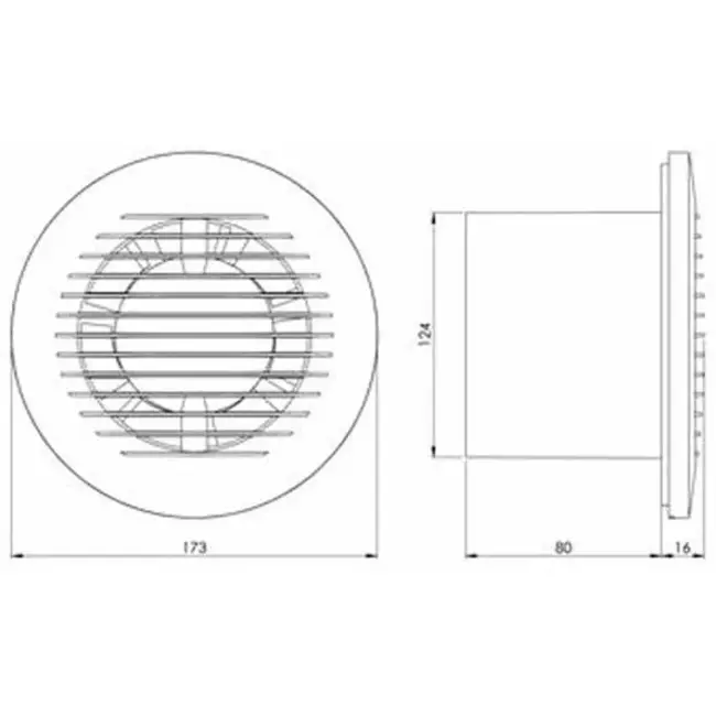 Badlüfter Ø 125 mm Mit Feuchtigkeitssensor und timer Weiß rund - EA125HT