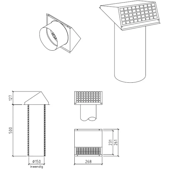 Thermoduct Wanddurchführung 150 mm