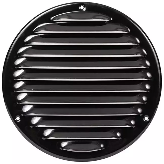 Lüftungsgitter Metall rund Ø160 mm schwarz - MR160M - RAL9005