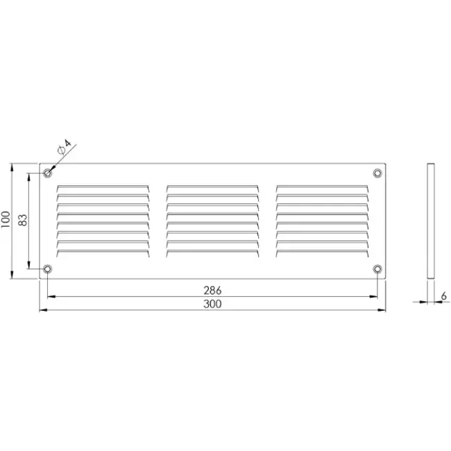 Metallgitter 300x100mm schwarz - MR3010M - RAL9005