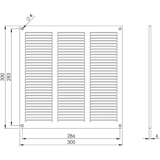 Metallgitter 300x300mm weiß - MR3030