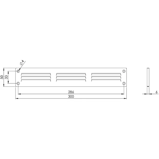 Metallgitter 300x50mm schwarz - MR305M - RAL9005