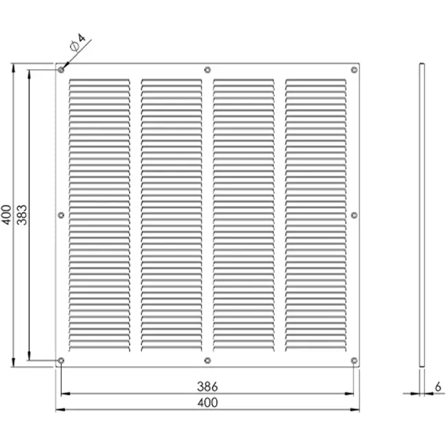 Metallgitter 400x400mm schwarz - MR4040M - RAL9005