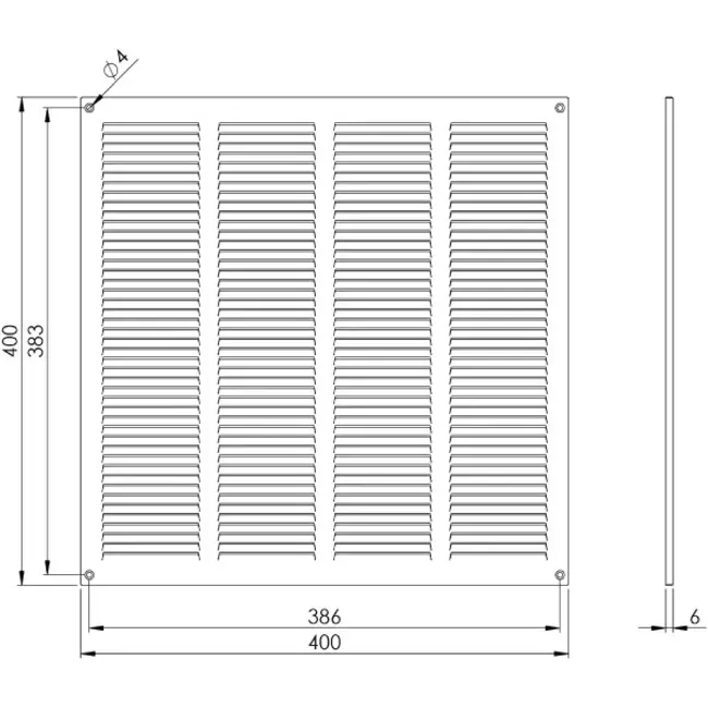 Metallgitter 400x400mm weiß - MR4040