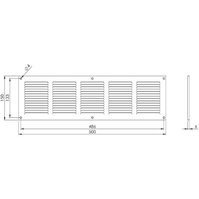 Metallgitter 500x150mm schwarz - MR5015M - RAL9005