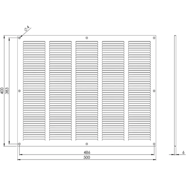 Metallgitter 500x400mm schwarz - MR5040M - RAL9005