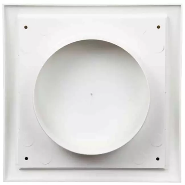 Fassadengitter Kunststoff mit Rückschlagventil 150x150 mm durchmesser 100 mm Weiß - ND10FV