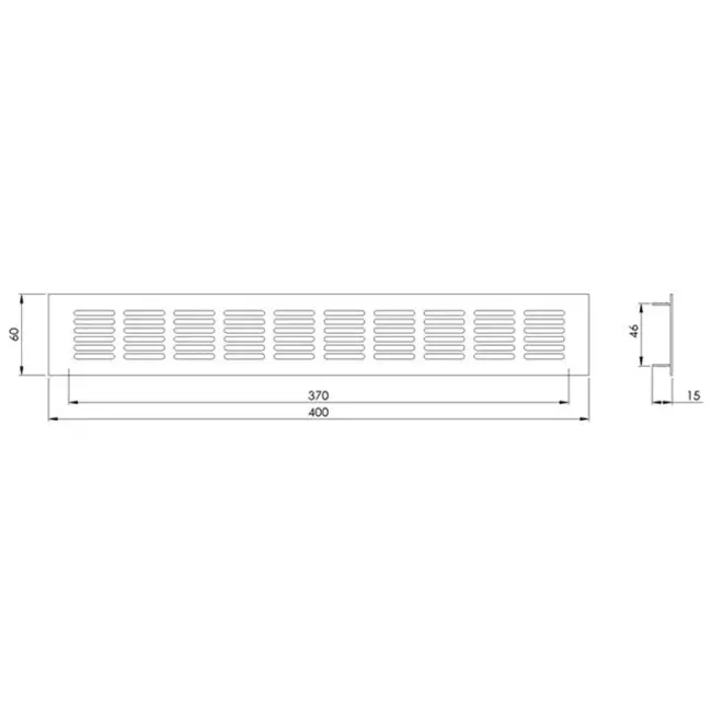 Sockelgitter Aluminium Gold 400x60mm RA640G