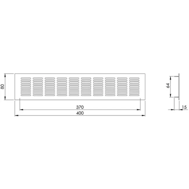 Sockelgitter Aluminium Silber 400x80mm RA840S