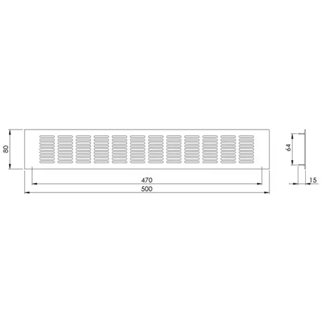 Sockelgitter Aluminium schwarz 500x80mm RA850B