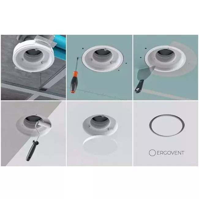 Ergovent rahmenloses verputzbares Ventil Rund 160 mm