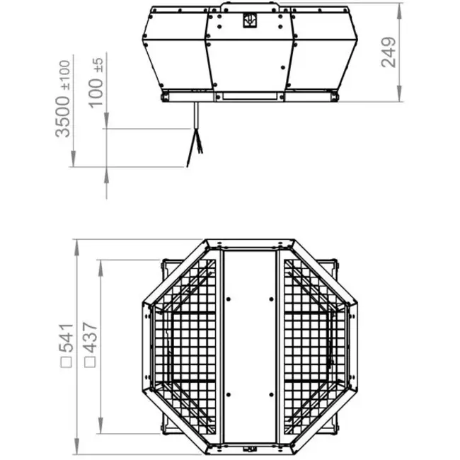 Dachventilator vertikal Metall - DVA 315 E4P 43