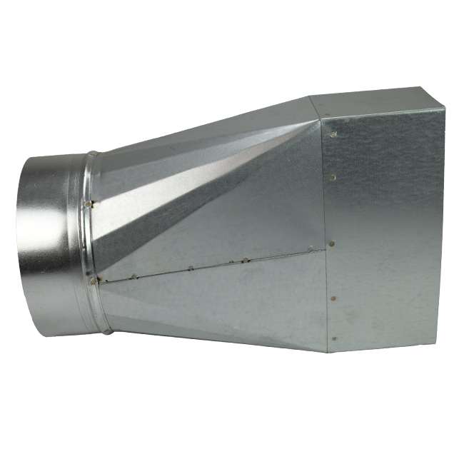 Adapter 220x80 mm auf Durchmesser 125 mm für Rohrleitungen